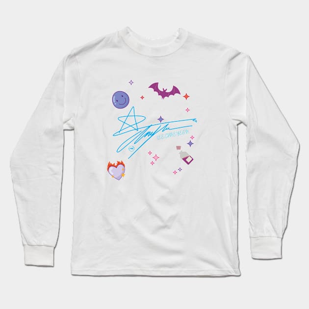 Design with the signatures of singer Lee Chae-yeon Long Sleeve T-Shirt by MBSdesing 